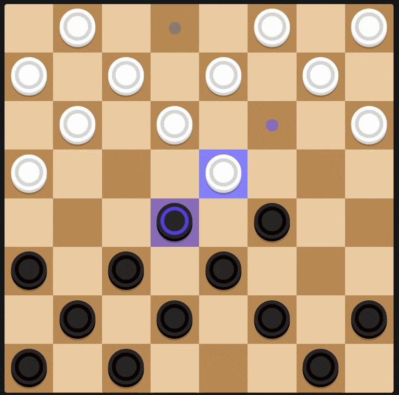 Checkers move with multiple jumps