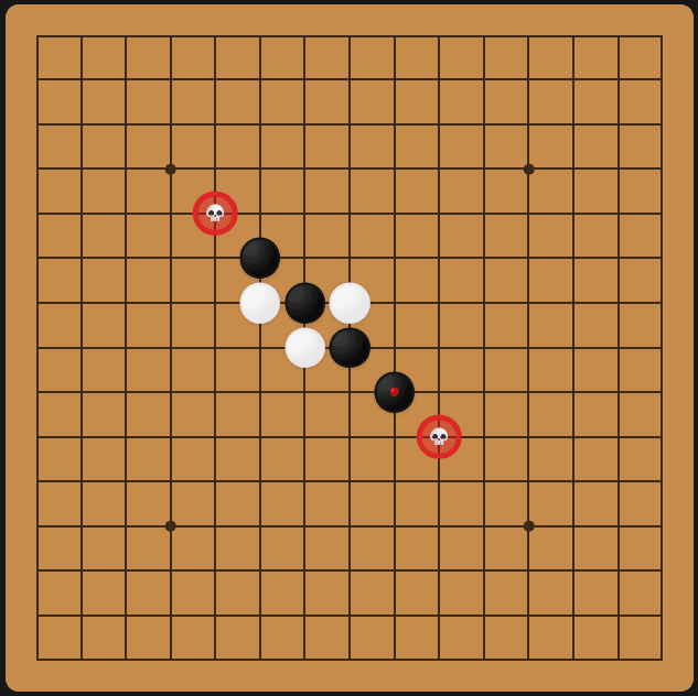 Gomoku double threat example